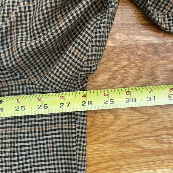 Brooks Brothers 346 Mens Shirt Wool Blend Button Down Gingham Tan/Black Size XXL - Picture 9 of 10